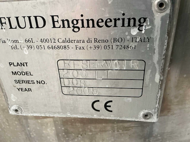 2005 fluid engineering verticale rvs mengtank 200l (2x) - afbeelding 9 van  9