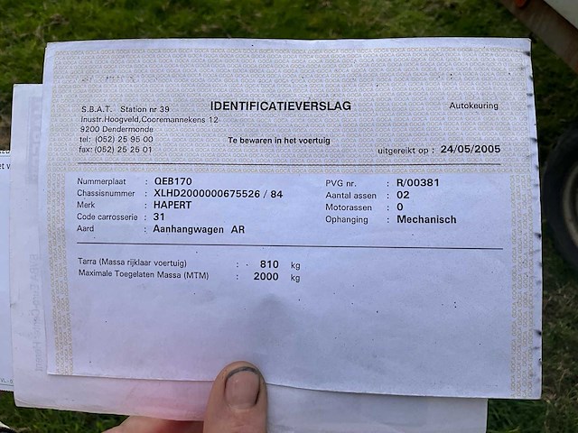 2005 hapert d2003 electrische kipper aanhangwagen - afbeelding 35 van  36