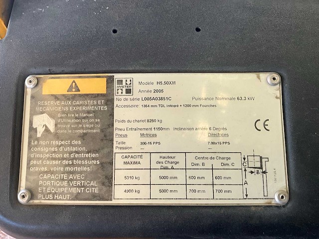 2005 hyster h5.50xm vorkheftruck - afbeelding 14 van  21