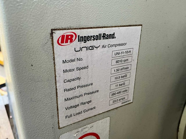 2005 ingersoll-rand unigy 11-10-h schroefcompressor - afbeelding 7 van  7