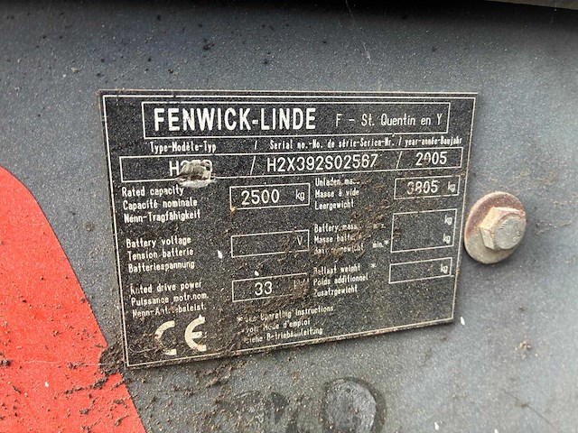2005 linde h25d *2,5 ton* vorkheftruck - afbeelding 9 van  9