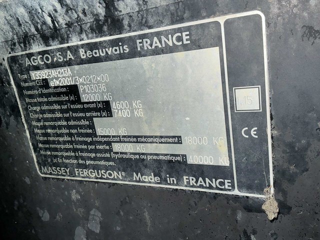 2005 massey fergusson yc versie y35 mf7490 4wd landbouwtractor - afbeelding 25 van  39
