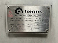 2005 ortmans verticale rvs opslagtank 10500l - afbeelding 5 van  5