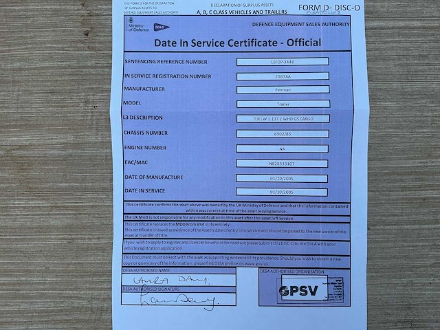 2005 penman engineering ms-2323-001 legervoertuig - afbeelding 9 van  17