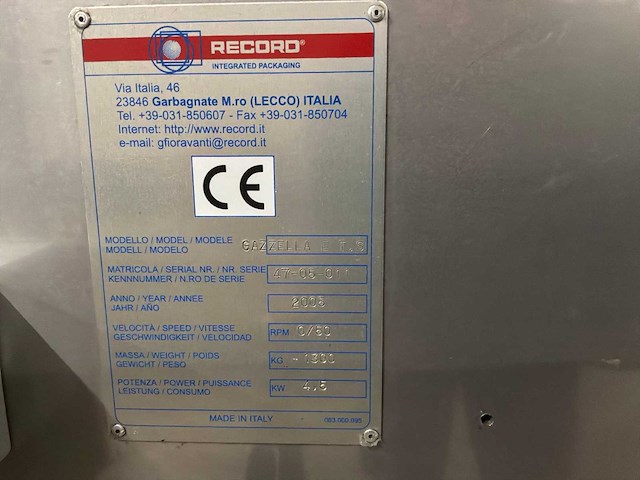 2005 record gazzella e topseal verpakkingsmachine - afbeelding 12 van  13