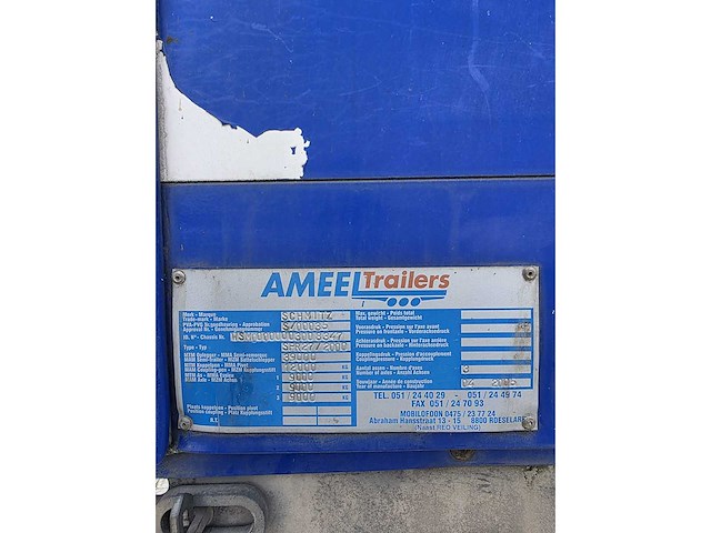 2005 schmitz spr 27/2000 oplegger - afbeelding 18 van  22