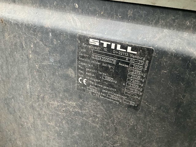 2005 still r60-25 vorkheftruck - afbeelding 8 van  16