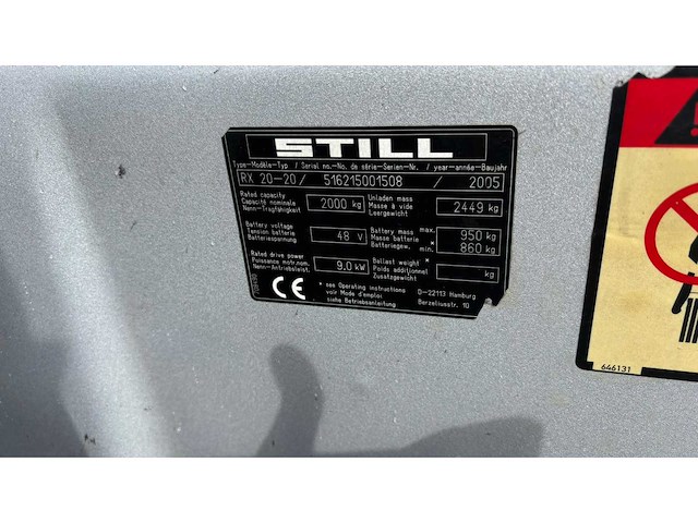 2005 still rx20-20 electrische vorkheftruck - functioneel - afbeelding 5 van  5