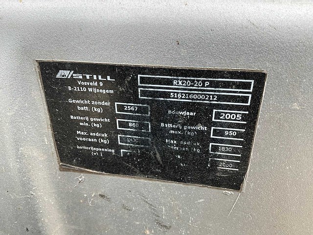 2005 still rx20-20 vorkheftruck - afbeelding 4 van  16