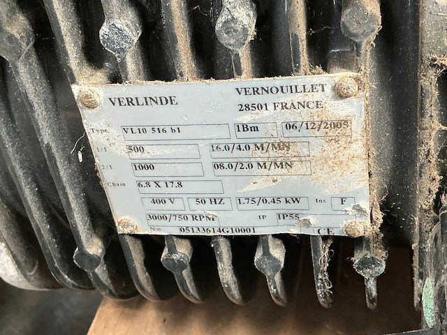 2005 verlinde vl10 elektrische kettingtakel met loopkatten - afbeelding 8 van  8