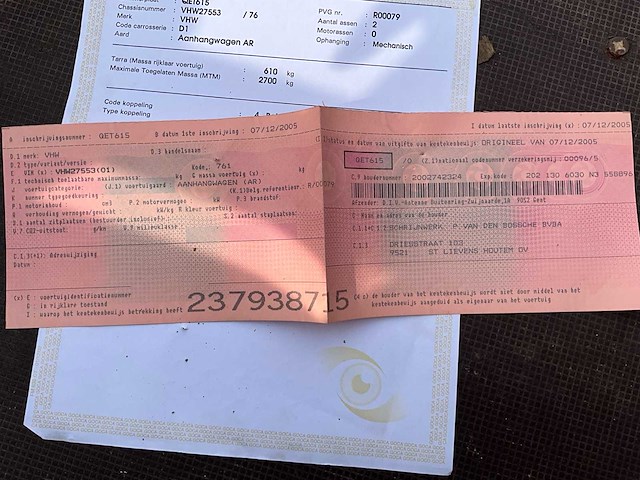 2005 vhw 2700 aanhangwagen - afbeelding 16 van  18