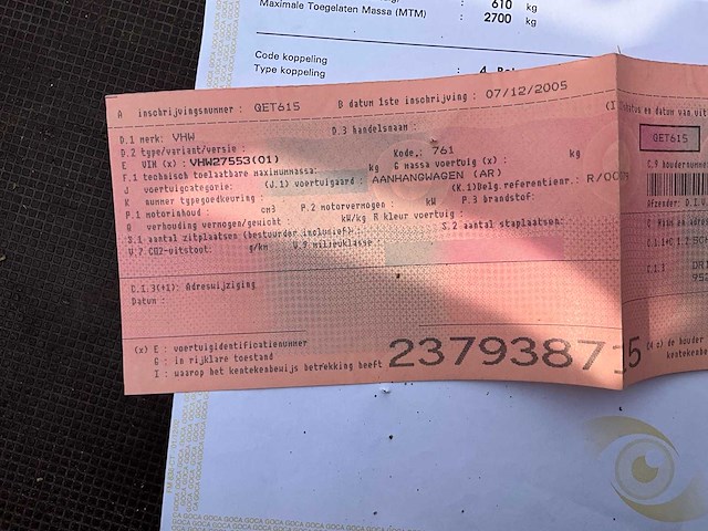 2005 vhw 2700 aanhangwagen - afbeelding 9 van  18