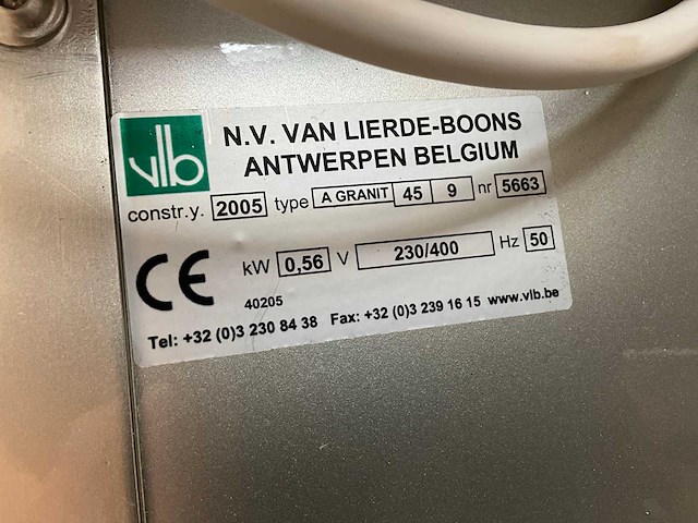 2005 vlb a granit 45/9 broodsnijmachine - afbeelding 11 van  11