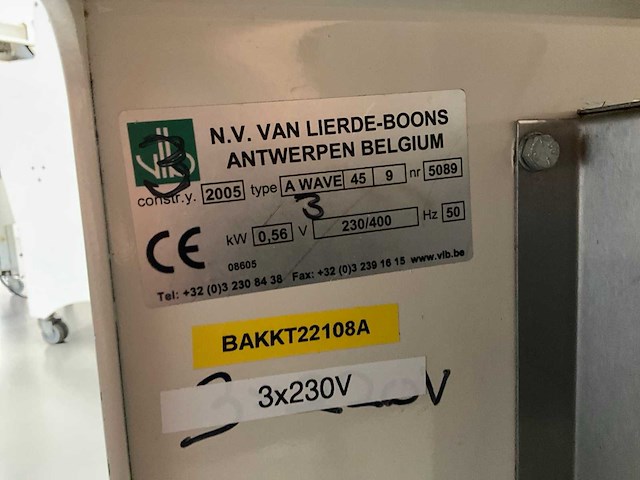 2005 vlb a wave 45/9 broodsnijmachine - afbeelding 3 van  6