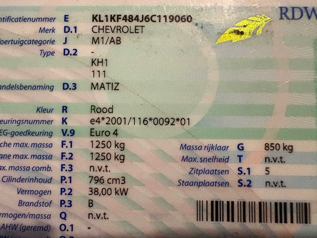 2006 - chevrolet - matiz - 0.8 breeze - car - afbeelding 10 van  18