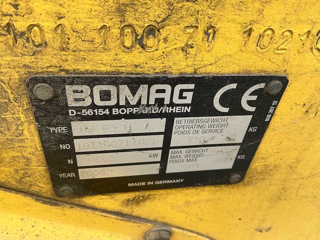 2006 bomag d-56154boppard/rhein bw 65 h duowals - afbeelding 4 van  5