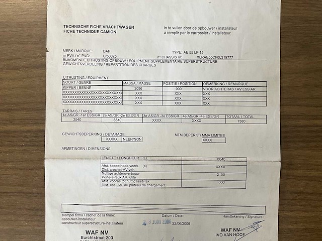 2006 daf ae55 lf-15 open bak - kipper - afbeelding 31 van  36