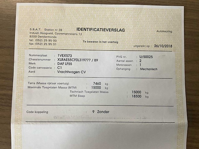 2006 daf ae55 lf-15 open bak - kipper - afbeelding 33 van  36
