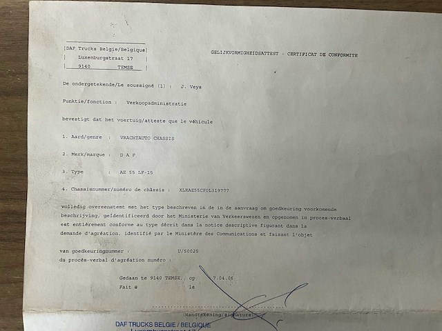 2006 daf ae55 lf-15 open bak - kipper - afbeelding 34 van  36