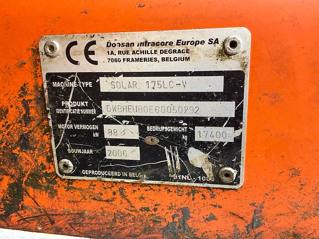 2006 doosan solar 175 lc-v rupsgraafmachine - afbeelding 23 van  57