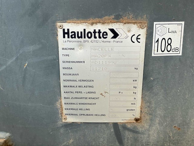 2006 haulotte ha20px hoogwerker - afbeelding 2 van  16
