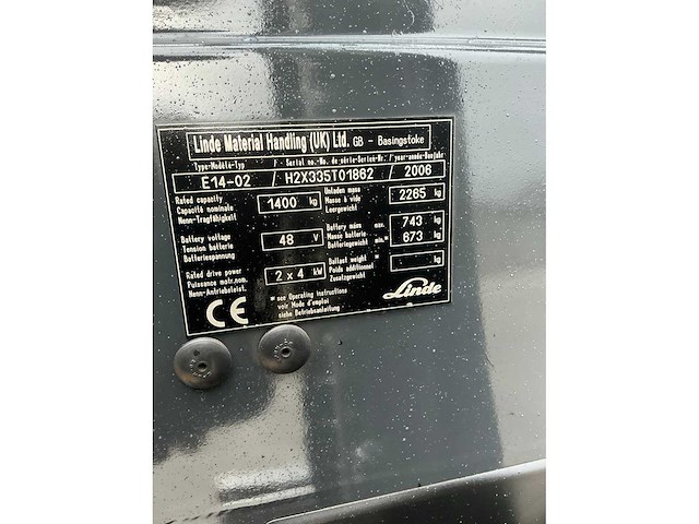 2006 linde e14-02 vorkheftruck - afbeelding 40 van  49