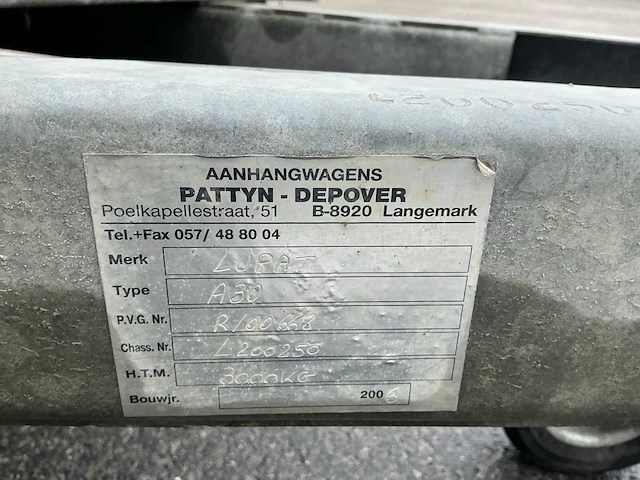 2006 lupat a30 machine transporter aanhangwagen - afbeelding 6 van  7