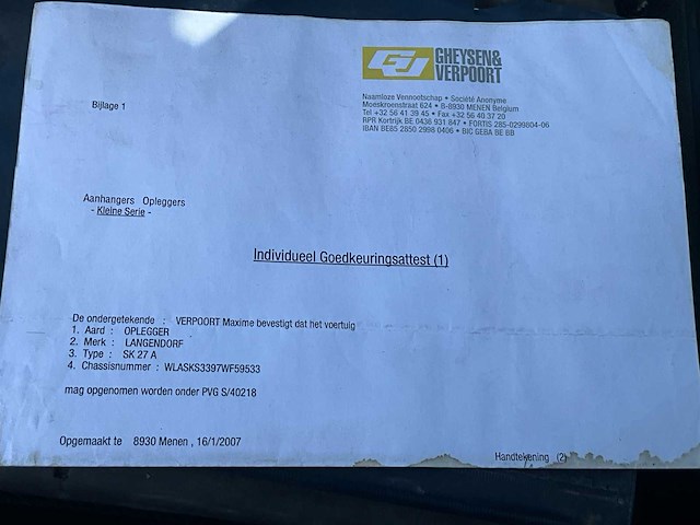 2006 man tga vrachtwagen + 2007 oplegger (langendorf / gheysen & verpoort) - afbeelding 23 van  30