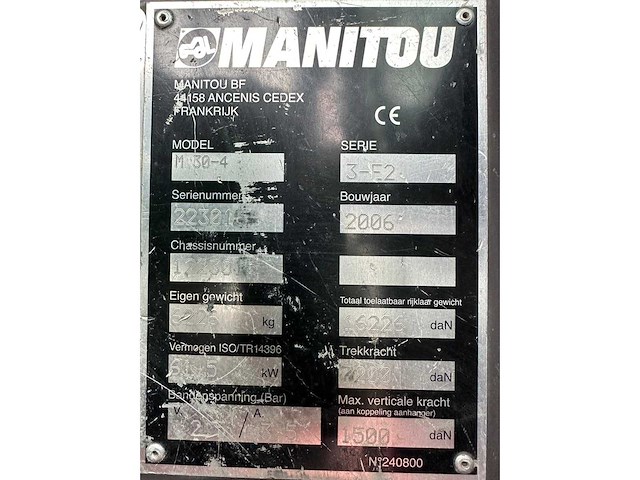 2006 manitou m-30-4 vorkheftruck - afbeelding 16 van  40