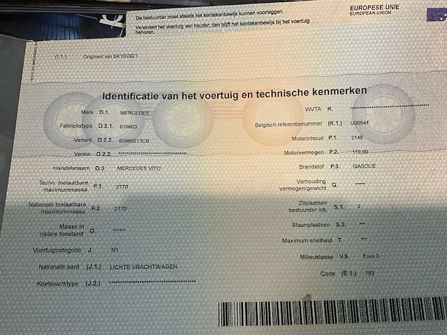 2006 mercedes vito 115 cdi-a personenauto - afbeelding 14 van  16
