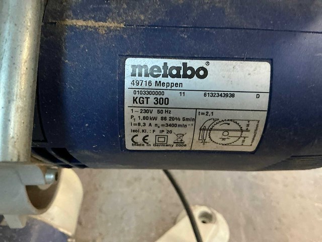 2006 metabo kgt300 afkortzaag - afbeelding 7 van  7