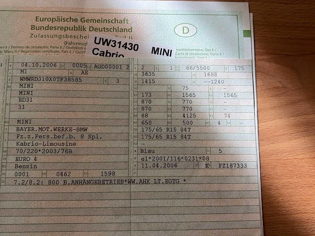 2006 mini cabrio cooper personenauto - afbeelding 24 van  33