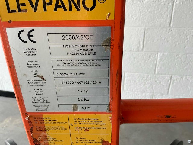 2006 mob-mondelin sas 513000-levpano platenlift - afbeelding 6 van  6