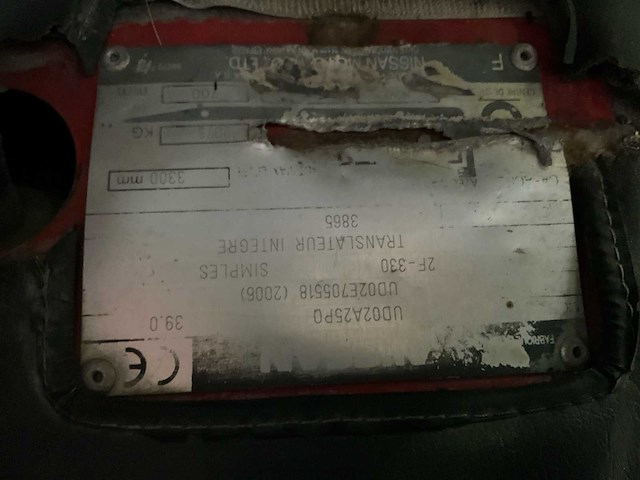 2006 nissan ud02a25po vorkheftruck - afbeelding 8 van  8