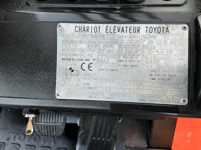 2006 toyota 42-7fgf25 vorkheftruck - afbeelding 25 van  43