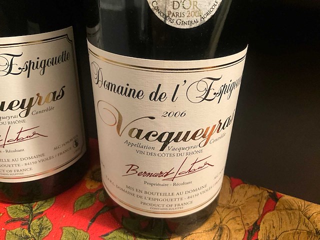 2006 vacqueyras domaine de l’espigouette rode wijn (3x) - afbeelding 2 van  5