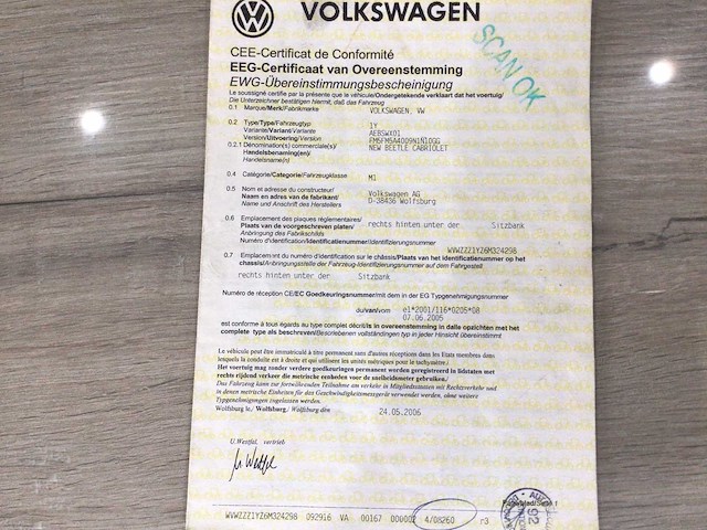 2006 vw nieuwe kever cabriolet auto - afbeelding 10 van  19
