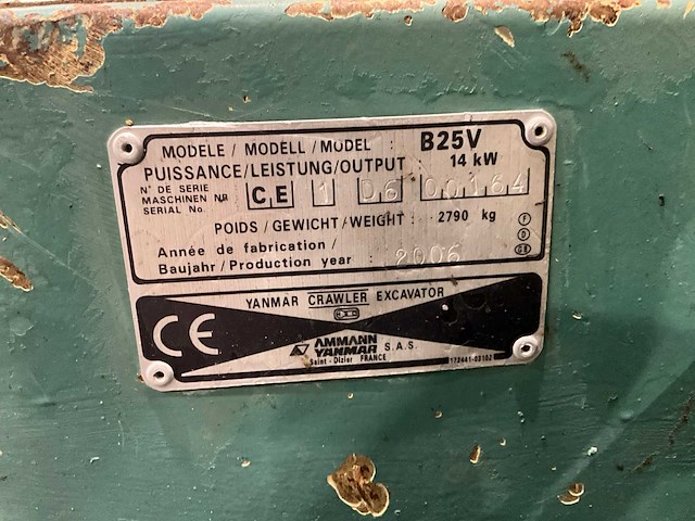 2006 yanmar b25v minigraver rupsen - afbeelding 6 van  18