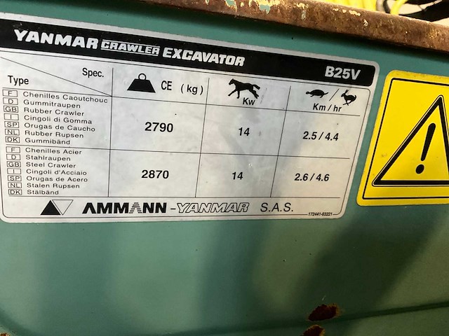 2006 yanmar b25v minigraver rupsen - afbeelding 10 van  18