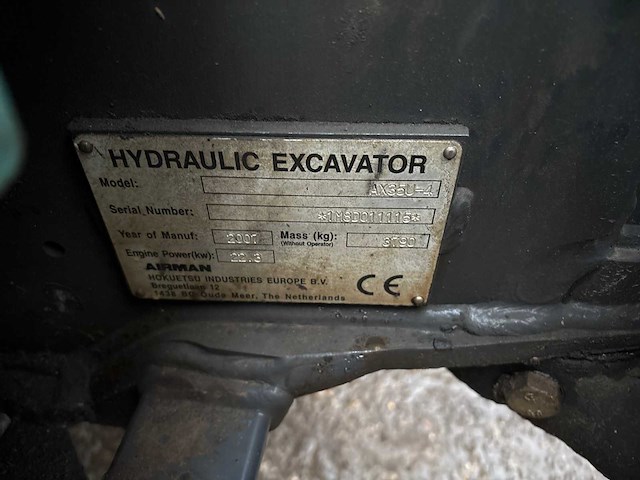 2007 airman ax35u-4 rupsgraafmachine - afbeelding 5 van  13