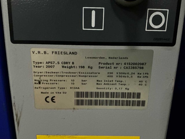 2007 airpress aps7.5 cdry b luchtcompressor - afbeelding 9 van  10