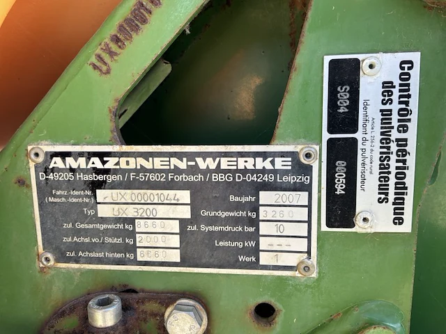 2007 amazone ux 3200 getrokken veldspuit - afbeelding 35 van  40