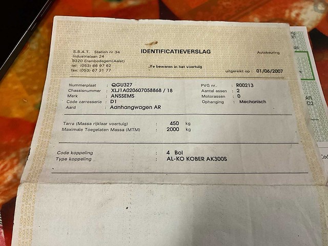 2007 anssems aanhangwagen - afbeelding 11 van  20
