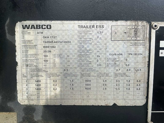 2007 atm oka 17/27 kipper oplegger (44t) - afbeelding 4 van  40