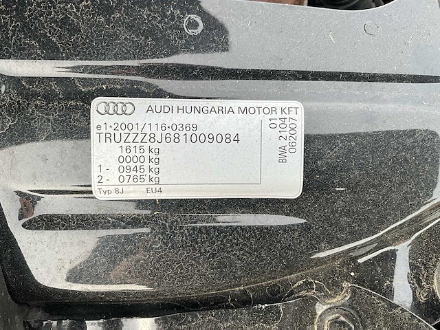 2007 audi tt cabriolet 8j audi - afbeelding 16 van  25