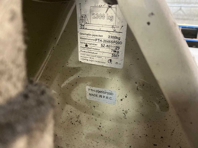 2007 crown pth-2045sp00d hand hydraulische palletwagen - afbeelding 5 van  5
