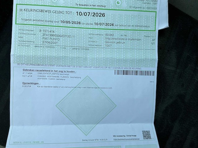 2007 fiat punto personenauto - afbeelding 19 van  26
