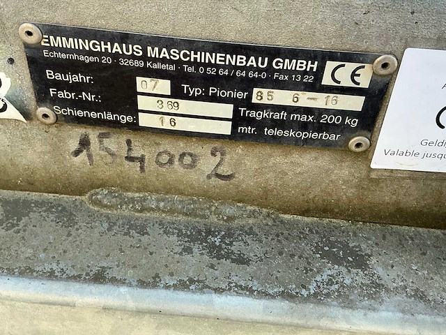 2007 fritz emminghaus pionier 85-6-16 verhuislift - afbeelding 7 van  16
