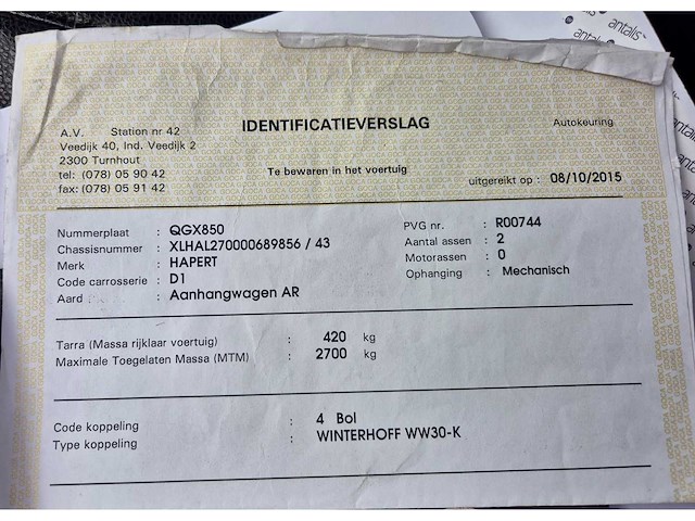 2007 hapert al2701 aanhangwagen - afbeelding 2 van  16