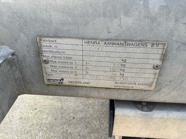 2007 henra mtk27 kiepaanhangwagen - afbeelding 7 van  17